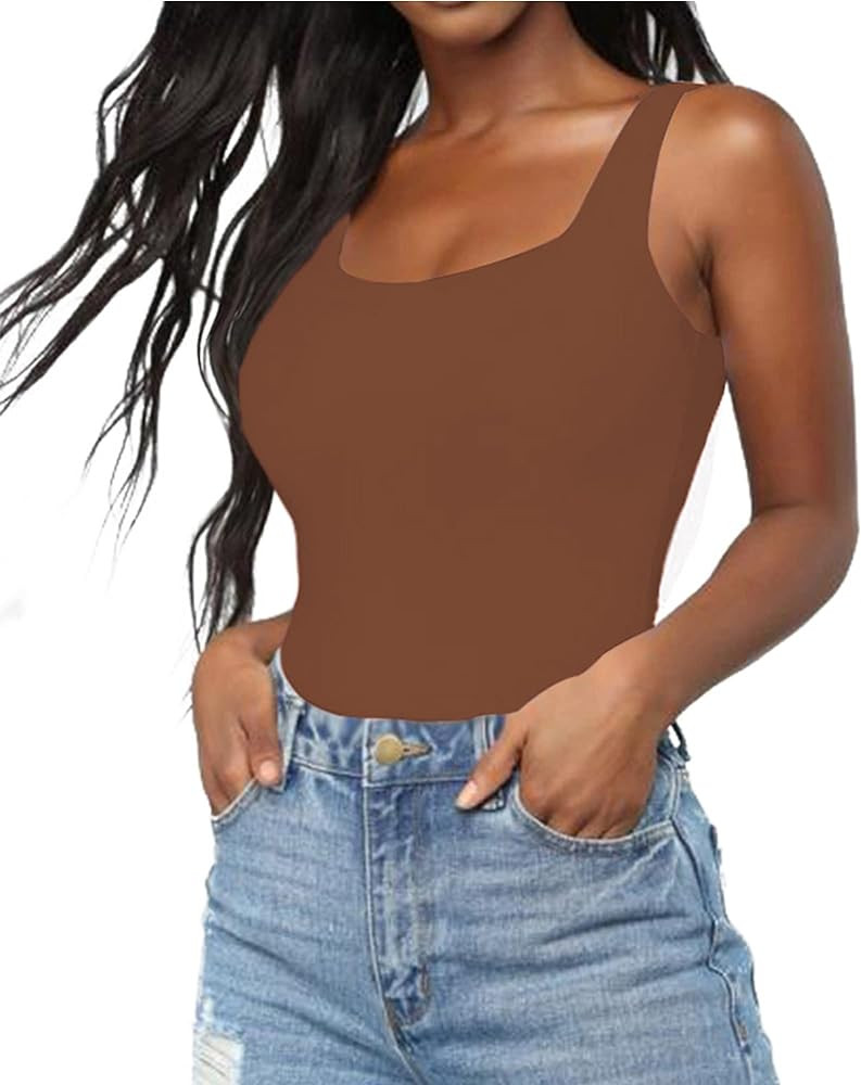 BelleLovin Women's Scoop Neck Bodysuits Sleeveless Tank Top Jumpsuits | Amazon (US)