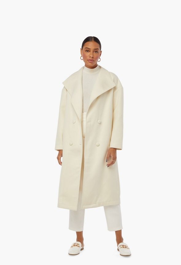 Cocoon Drape Front Coat | JustFab