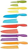 Amazon Basics Color-Coded Kitchen 12-Piece Knife Set, 6 Knives with 6 Blade Guards, Multicolor, 1... | Amazon (US)