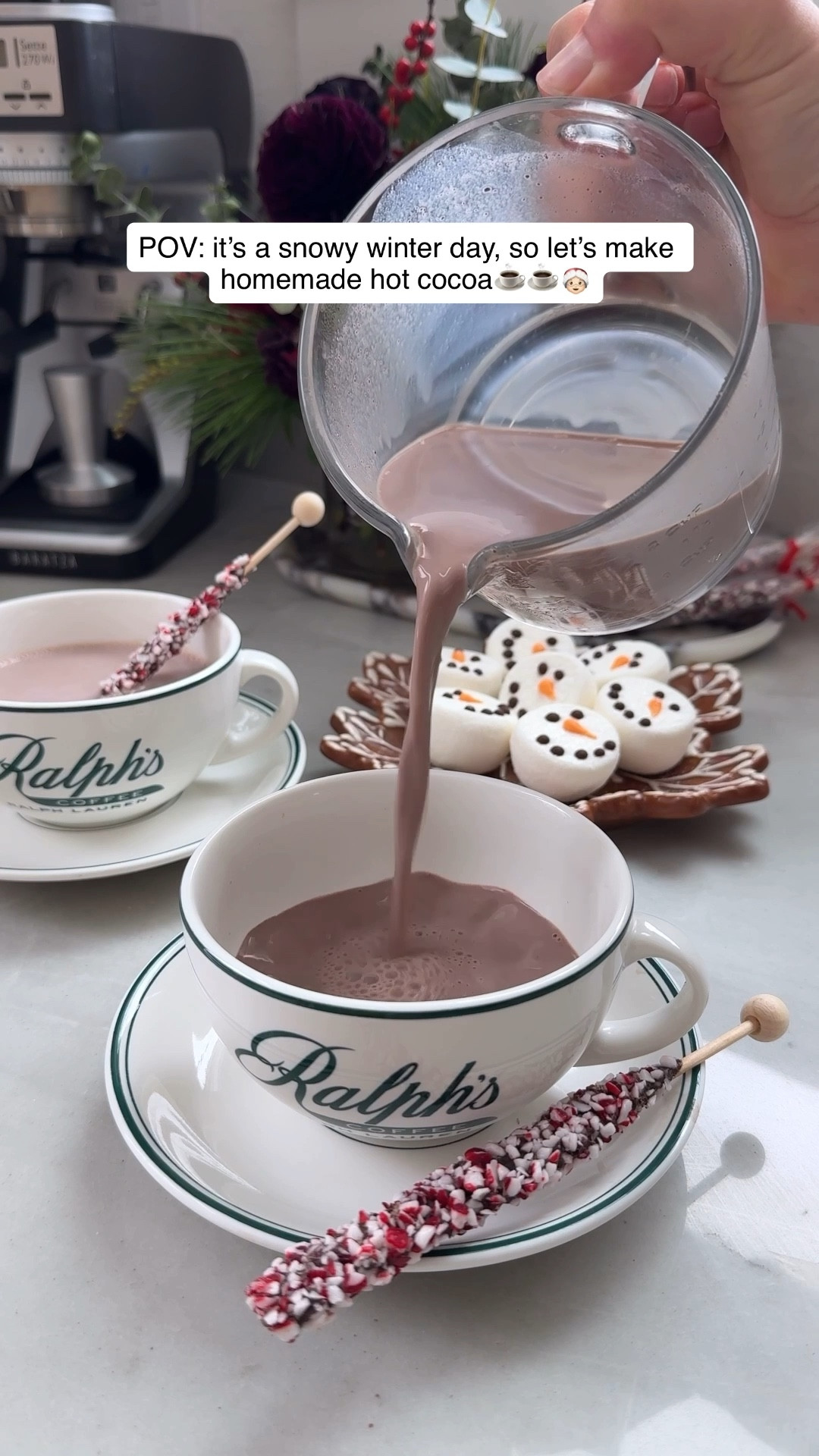 POV: it’s a snowy winter day, so let’s make homemade hot cocoa☕️🍫🤶🏻 Here’s my very easy and healthier recipe👇🏻
+ 2 cups of milk (use what you prefer)
+ 2 Tablespoons of cocoa powder
+ 2 teaspoons of raw honey
+ 1 teaspoon of vanilla 
AND then top with your favorite not-so-healthy toppings😋: whip cream, crushed peppermint, snowman marshmallows ⛄️
HAPPY WINTER❄️

#LTKSeasonal #LTKHome #LTKHoliday