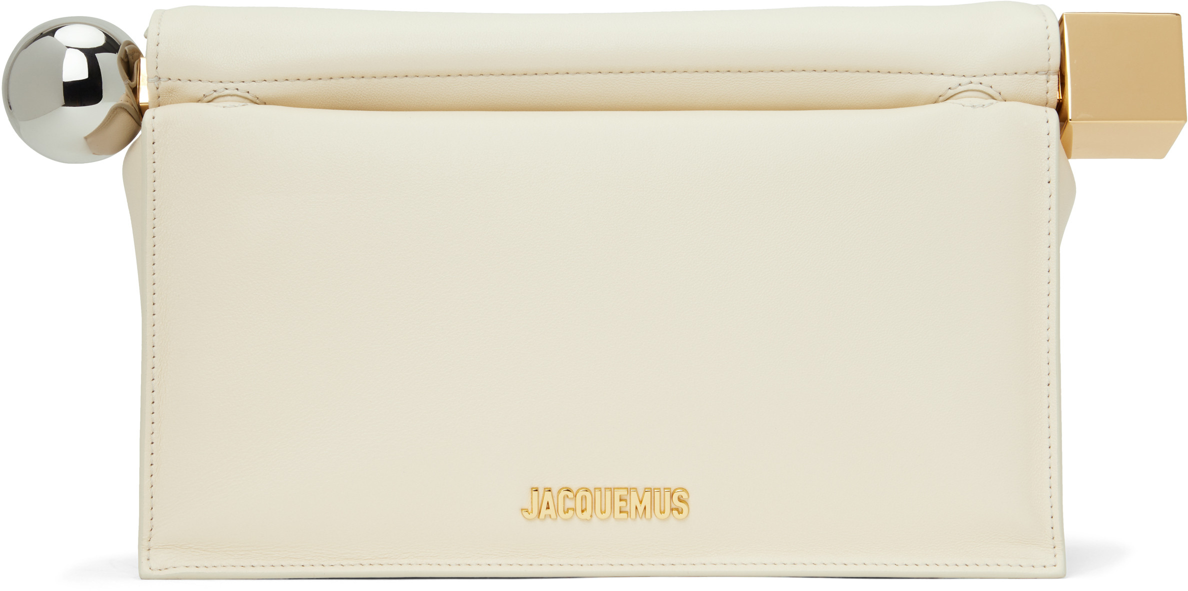 JACQUEMUS Off-White 'The Rond Carré' Clutch | SSENSE