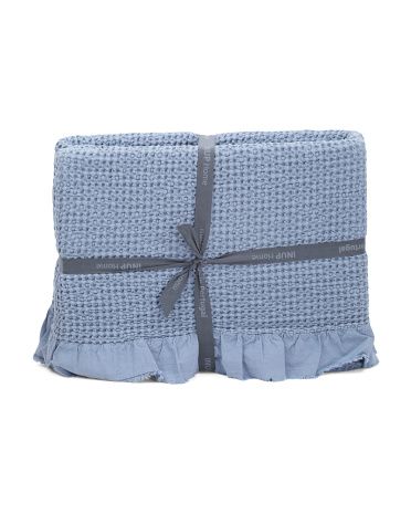 Made In Portugal Ruffled End Of Bed Blanket | TJ Maxx