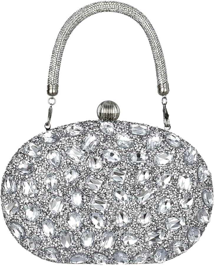 Sparkling Rhinestone Evening Bag for Women, Elegant Clutch and Crossbody Purse, Dimond Purse Hand... | Amazon (US)