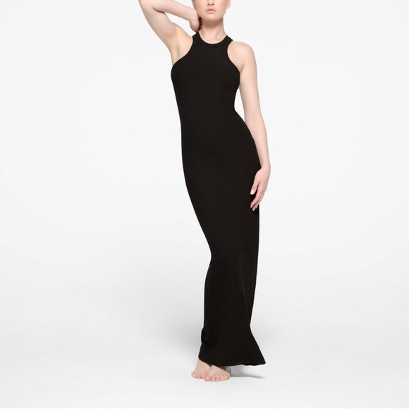 NWT SKIMS Soft Lounge High Neck Tank Dress Onyx | Poshmark