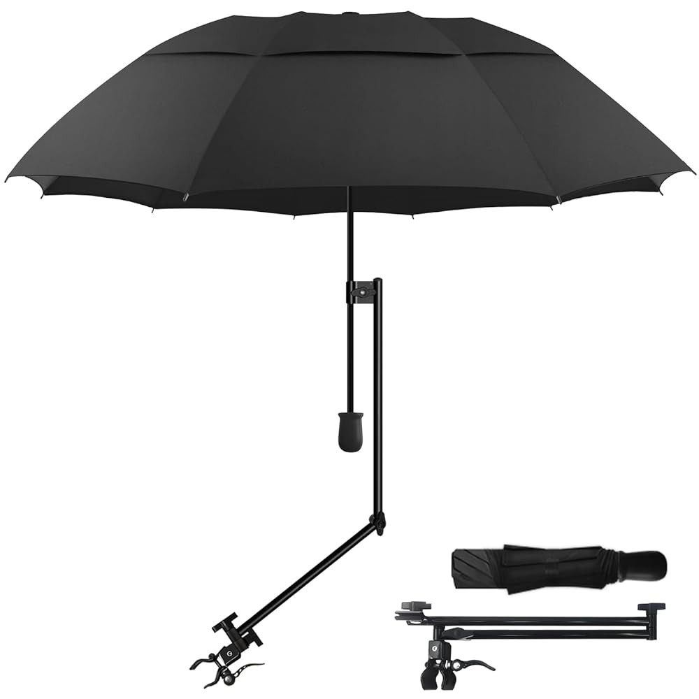 Patio Umbrellas UPF 50+ 360 ° Adjustable Shade Umbrella,Beach Umbrella with Universal Clamp,Beac... | Amazon (US)
