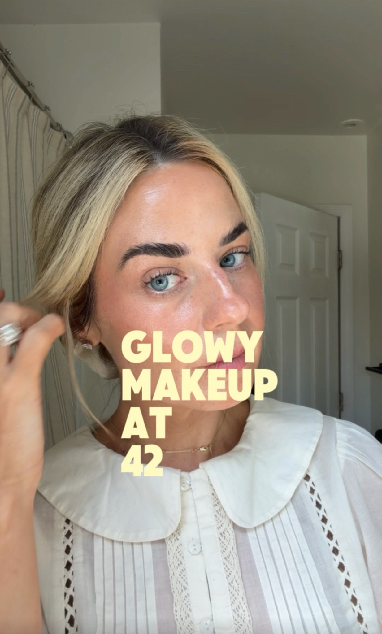 My favorite glowy makeup in my 40s

Dibs in Starlit
SBE brow gel 
Makeup for ever anywhere caffeine
Ciele tint and protect -4 light medium
KJH brand hyper shine in lite pink
Ciele blush in Crush
Dibs brightener/concealer in 220 or 210
NYX lip lingerie for freckles in up to no good
Ciele lip & protect in Cassette
Rhode blush in sprinkle 
Rhode spray

#LTKOver40 #LTKBeauty #LTKselfcare