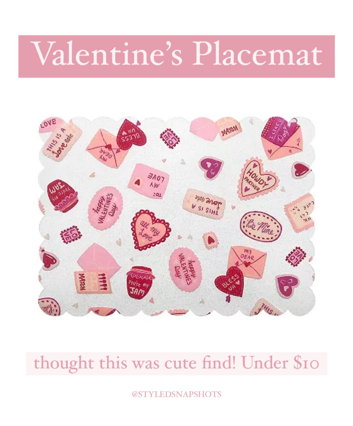 Cute option for Valentine’s // kids placemat 

#LTKfindsunder50
