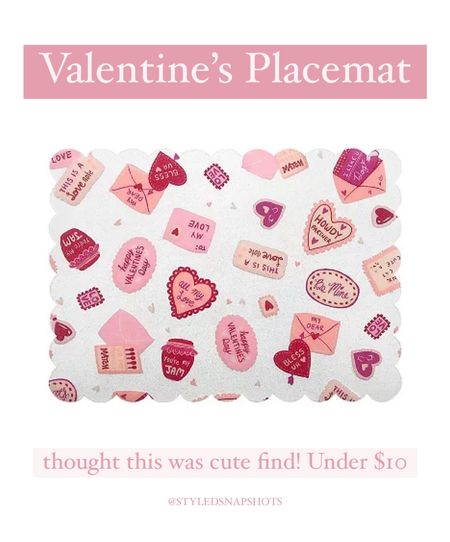 Cute option for Valentine’s // kids placemat 

#LTKfindsunder50