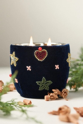 Velvet Icon Woody Fresh Balsam & Cedarwood Glass Candle | Anthropologie (US)