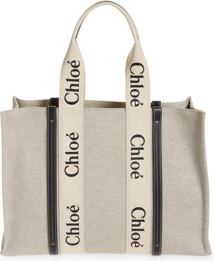 Large Woody Logo Strap Canvas Tote | Nordstrom