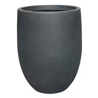 KANTE 21.7 in. Tall Charcoal Lightweight Concrete Round Outdoor Planter RC0066A-C60121 - The Home... | The Home Depot