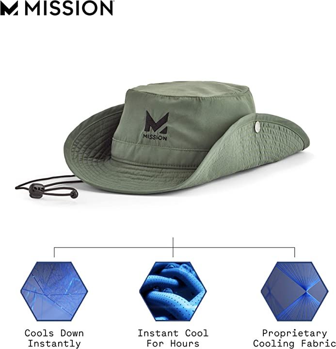 MISSION Cooling Bucket Hat, UPF 50, 3" Wide Brim Sun Hat - Cools When Wet, UPF 50 | Amazon (US)