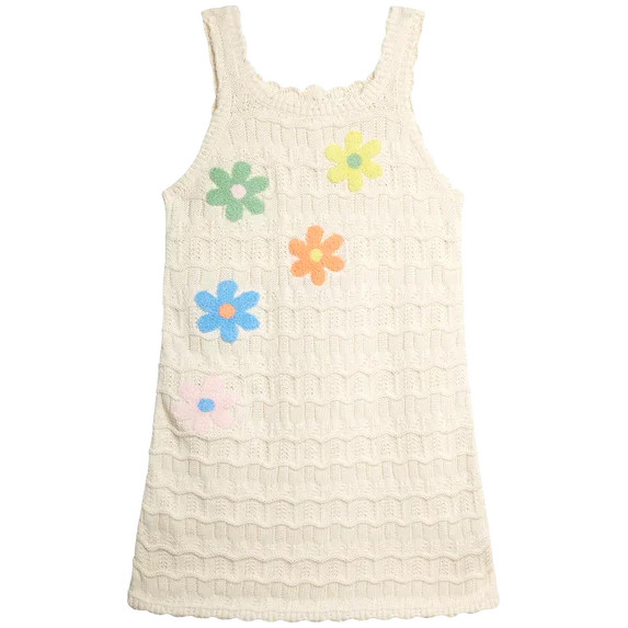 Jessica Simpson Girls' Crochet Dress with Floral Applique, Sizes 4-16 | Walmart (US)