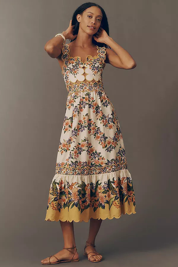 Sands Hilo Scalloped Sleeveless Midi Dress | Anthropologie (US)