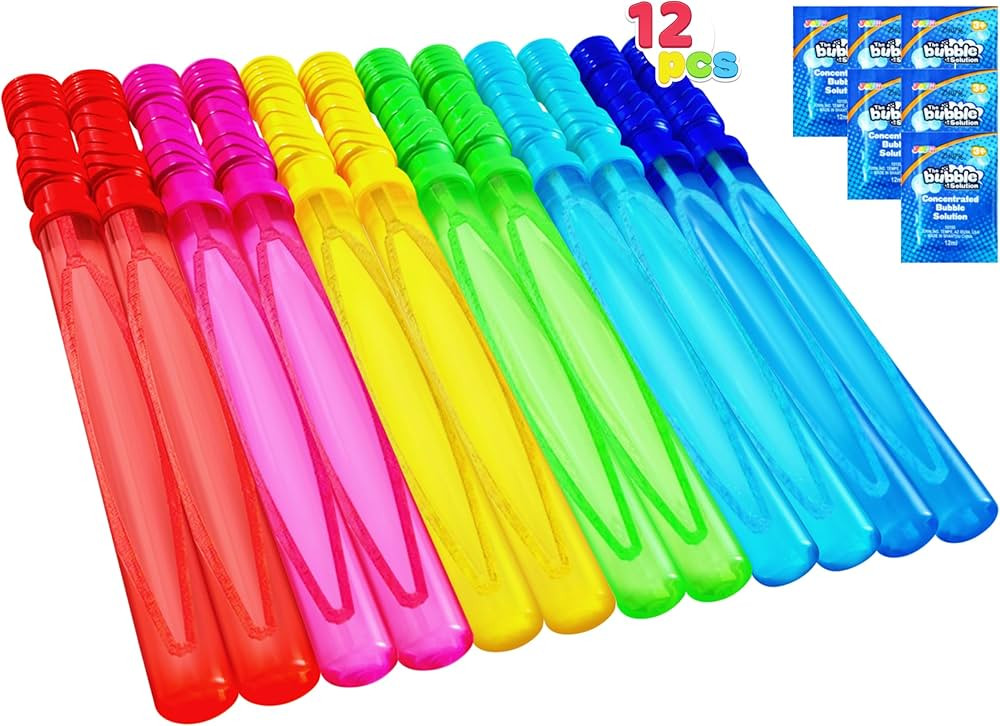 JOYIN 14.6’’ Big Bubble Wands for Kids, 6 PCS Bubble Wand with Bubbles Refill Solution for Su... | Amazon (US)
