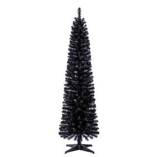 6ft. Pre-Lit Shiny Black Pencil Tree, Clear Lights by Ashland® | Michaels Stores