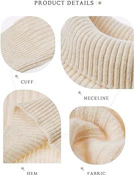 Women's Turtleneck Fall Winter Long Sleeve Loose Pure Merino Wool Warm Soft Knitted Pullover Swea... | Amazon (US)
