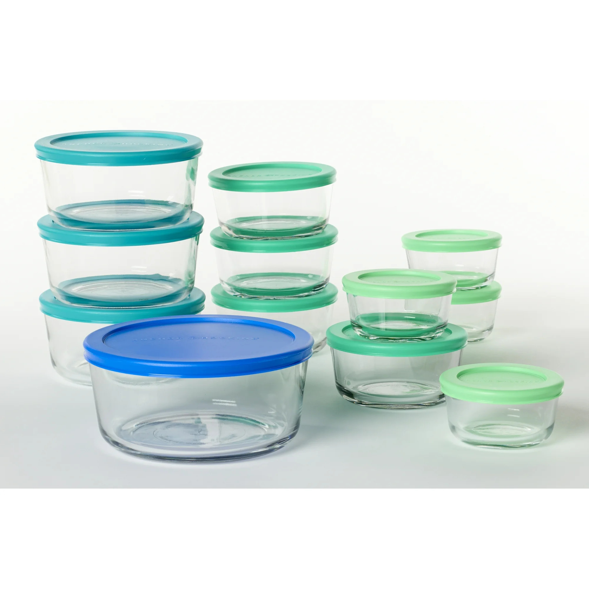 Anchor Hocking 24pc Food Storage Glass Set with SnugFit™ multicolor lids | Walmart (US)