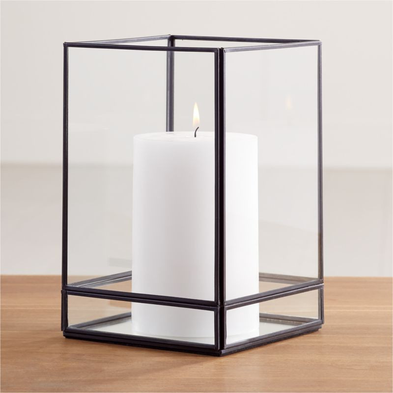 Jasper 9.25" Black Square Hurricane + Reviews | Crate and Barrel | Crate & Barrel