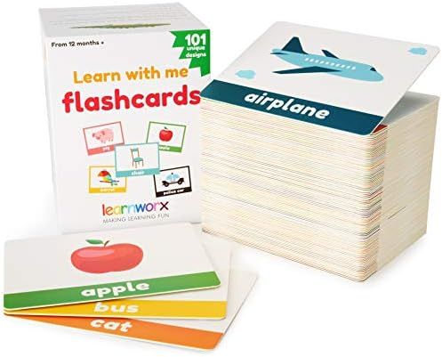 learnworx Toddler Flash Cards - 101 Baby Flash Cards - 202 Sides - Learn Objects, Numbers & Play Gam | Amazon (US)