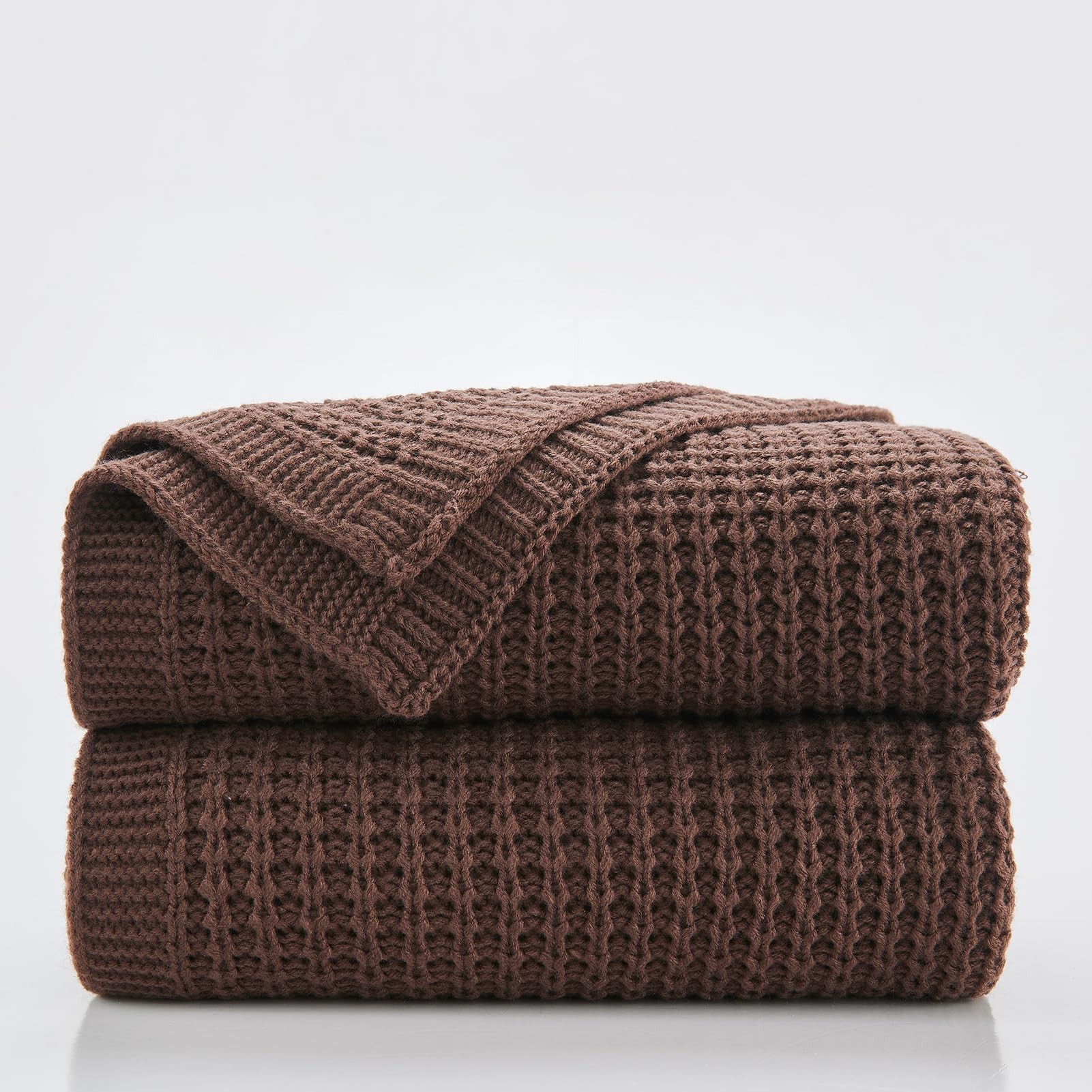 Douceur Brown Throw Blanket for Bed, Soft Chunky Cable Knit Throw Blanket, Classic Fisherman's Ri... | Amazon (US)