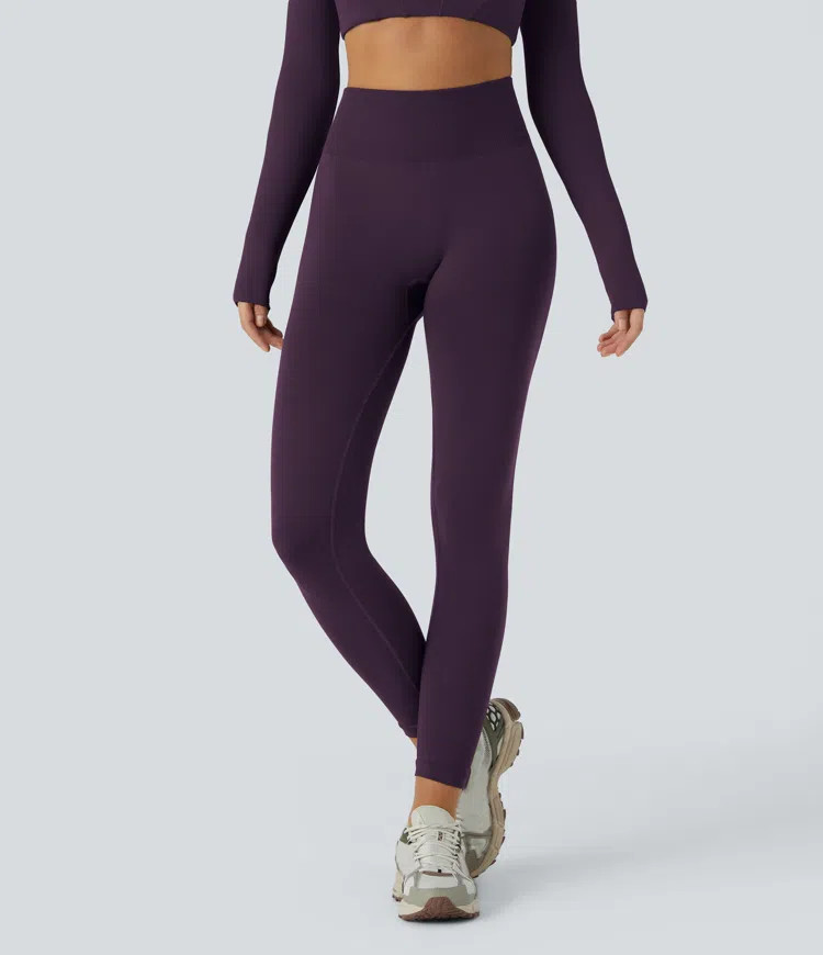 Women’s OneForm Seamless Flow Mid Rise Tummy Control Butt Lifting Yoga Leggings - Halara | HALARA