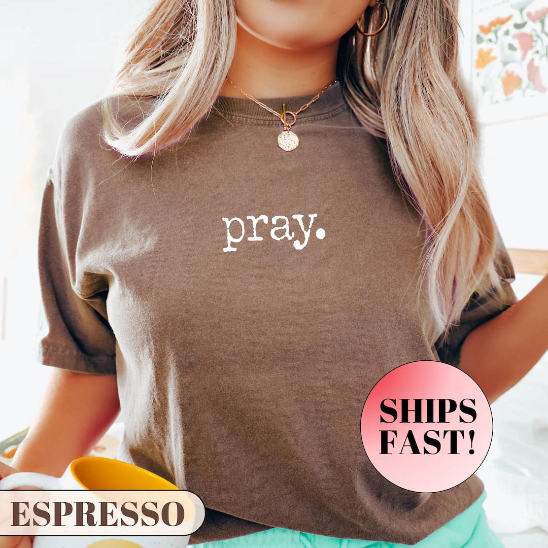 Vintage Pray Shirt, Christian Shirt, Pray Tee, Gift for Her, Gift for Mom, Religious Shirt, Grace... | Etsy (Global)