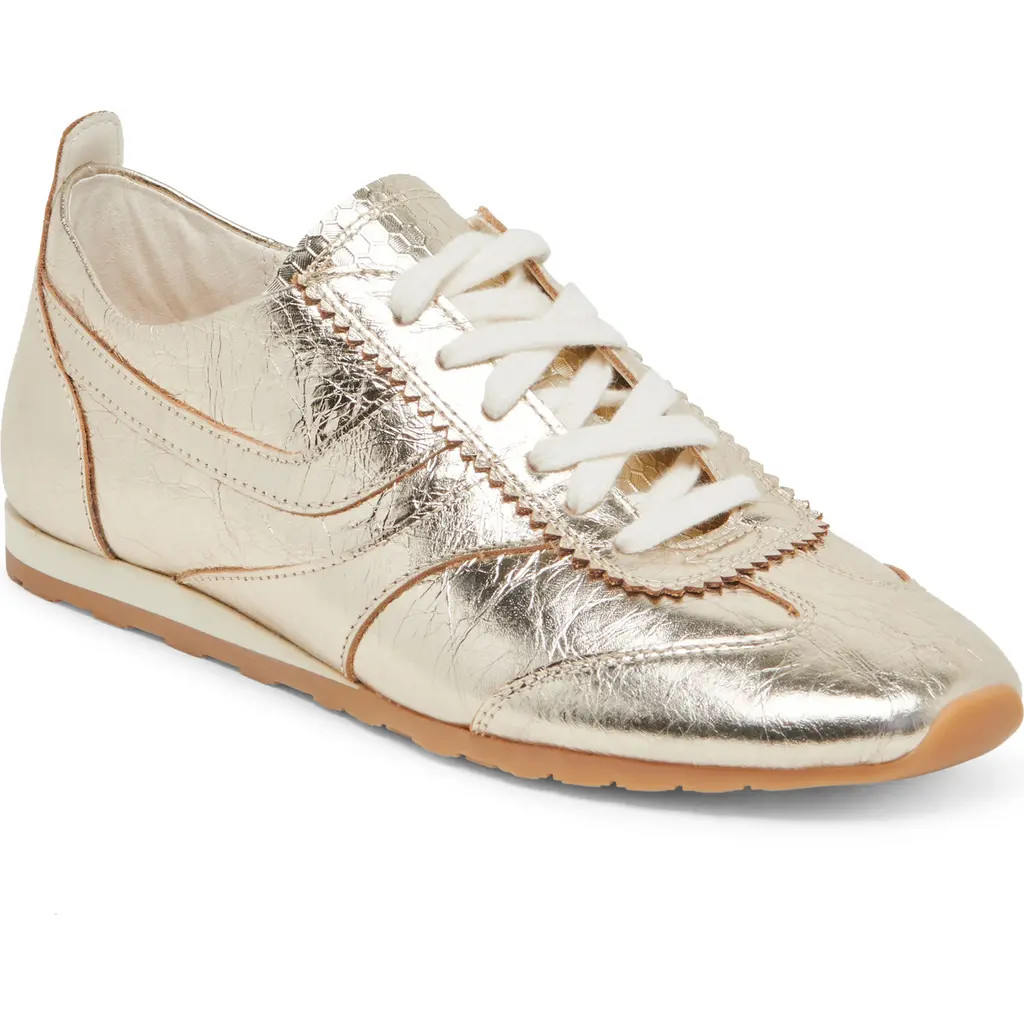 Dolce Vita Delaney Sneaker in Light Gold Crinkle at Nordstrom, Size 7 | Nordstrom