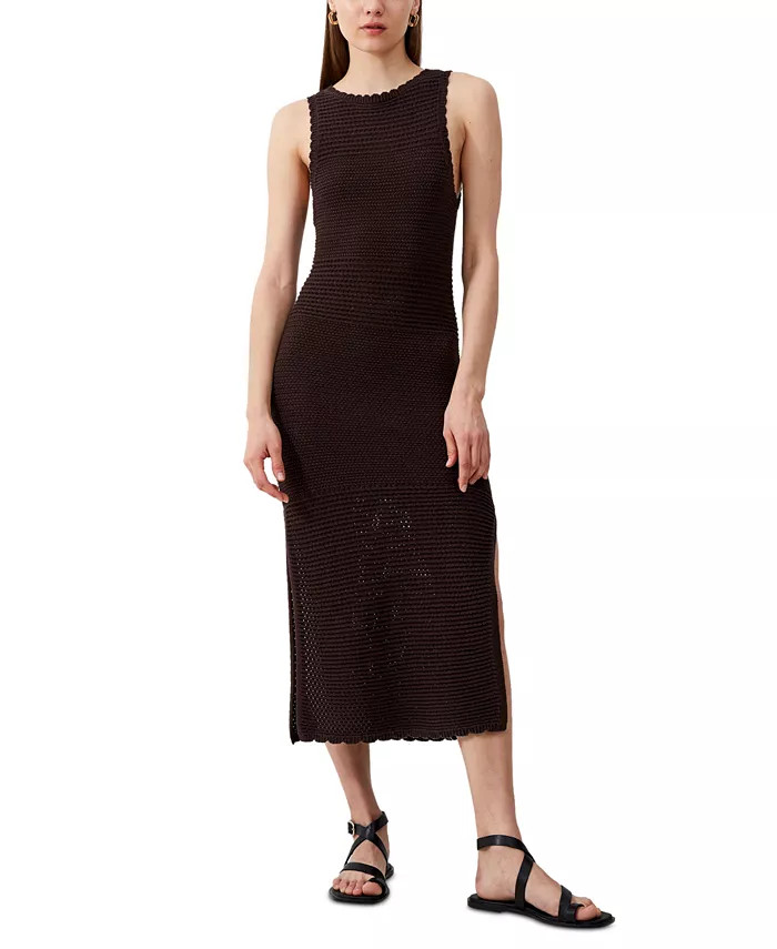 Women's Cotton Crochet Sleeveless Midi Dress | Macy's