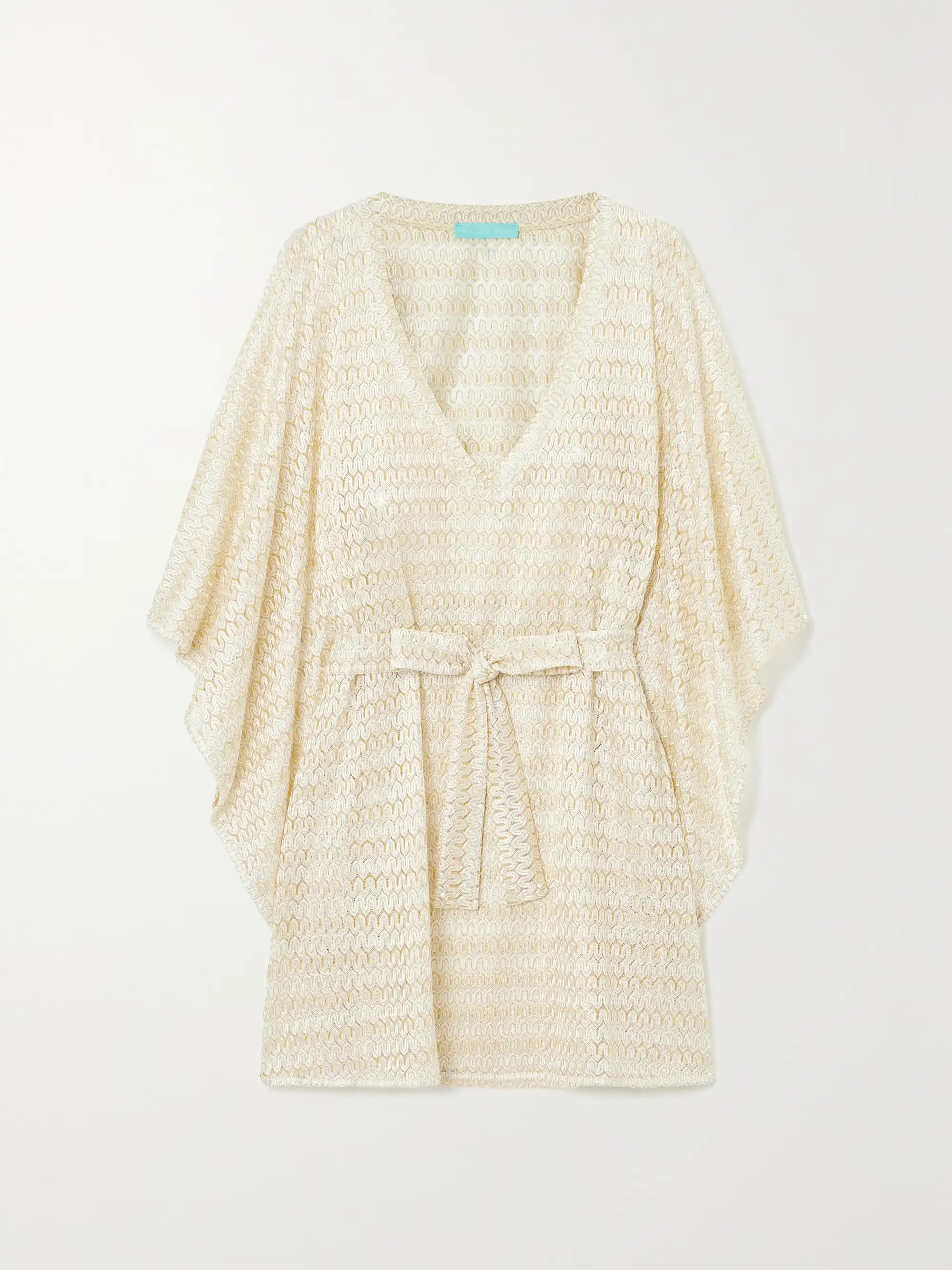 Petra belted metallic crocheted kaftan | NET-A-PORTER (UK & EU)