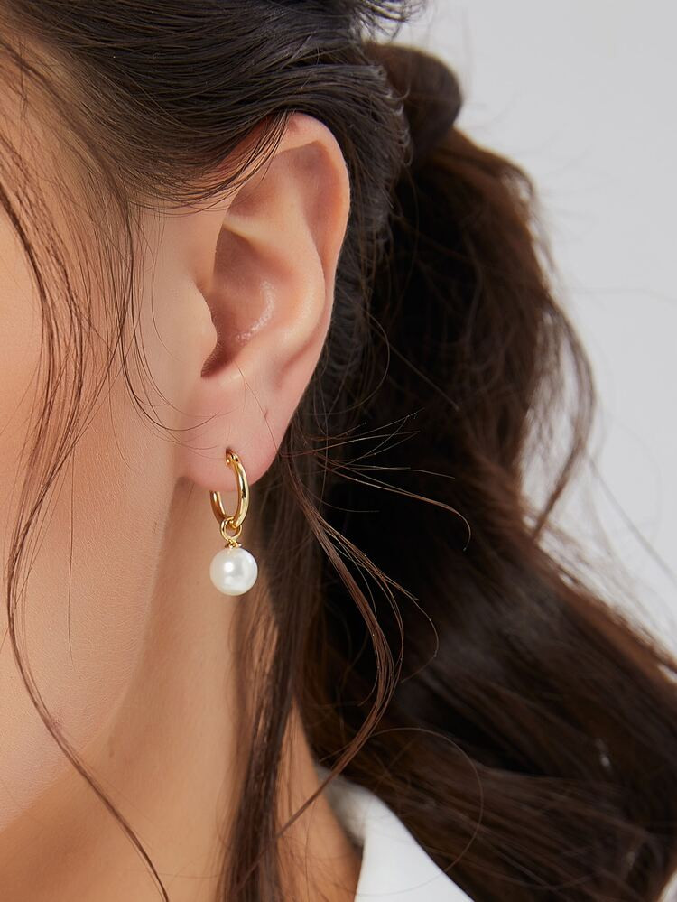 Faux Pearl Drop Earrings | SHEIN