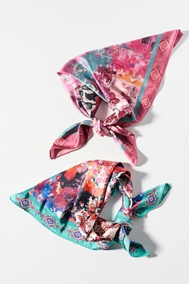 Silky Printed Hair Scarves, Set of 2 | Anthropologie (US)