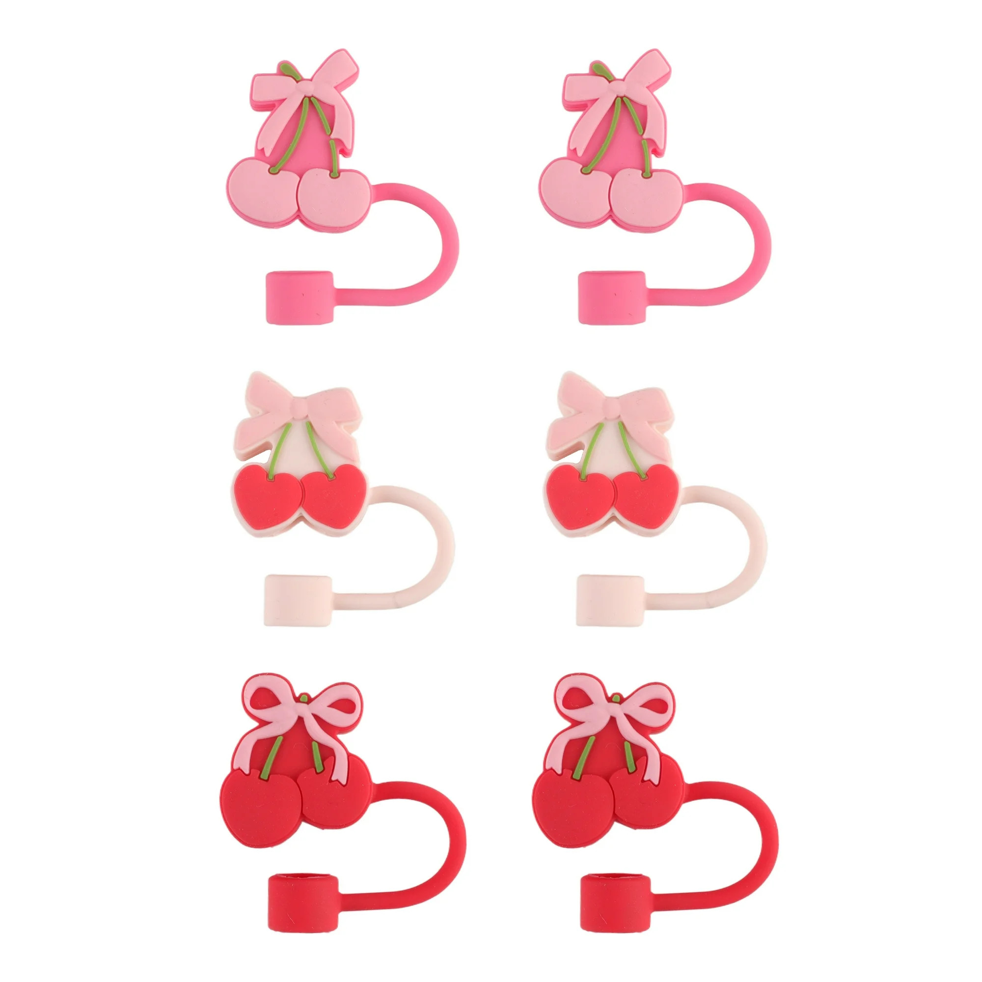 Cook with Color 6 Piece Silicone Valentine’s Day Straw Topper Set, Reusable Straw Covers for St... | Walmart (US)