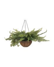 Real Touch Outdoor Safe Fern In Hanging Basket | TJ Maxx