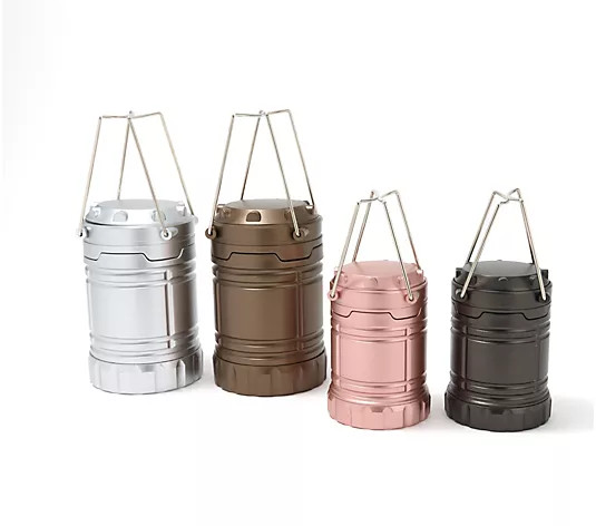 SecureBrite Set of 2 Large and 2 Mini Lanterns - QVC.com | QVC