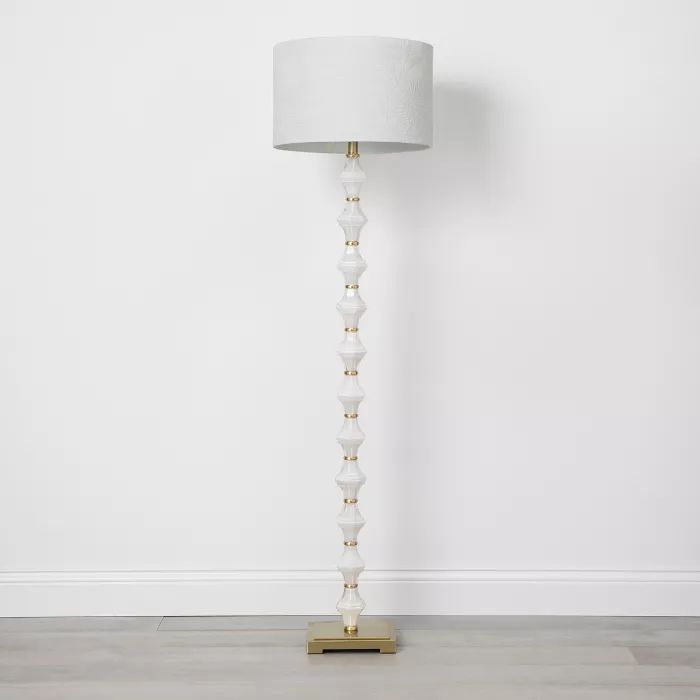 Glass Metal Stack Floor Lamp Cream Includes Energy Efficient Light Bulb - Opalhouse™ | Target