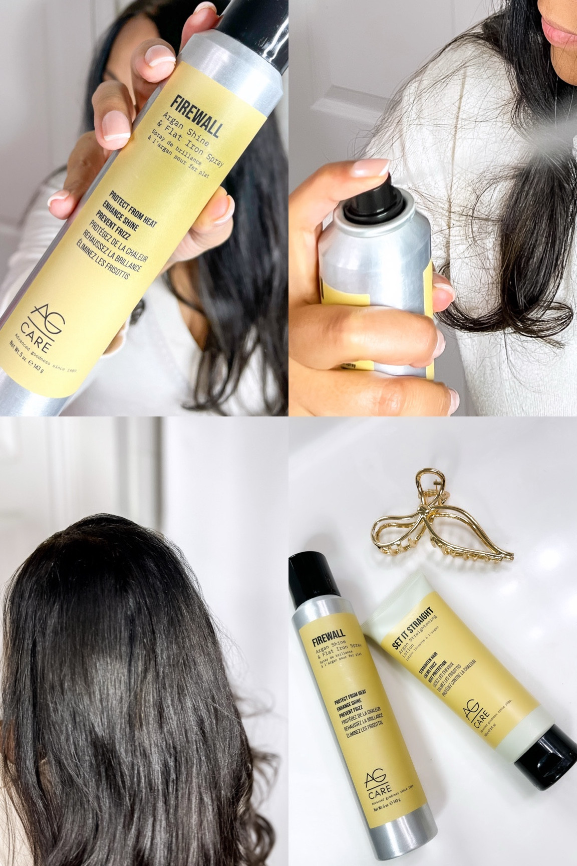 Okay, real talk: worried about styling products making your hair greasy? I get it! But you HAVE to know about this @agcare1989 combo! 👇

The Set it Straight lotion and Firewall spray, both with Argan Oil, are pure magic for achieving smooth, shiny hair WITHOUT the heavy feel. ✨ They absorb like a dream, delivering moisture and gloss while leaving hair incredibly soft and touchable – zero greasy residue!

It's the healthy hydration boost my hair craves, without weighing it down. Seriously obsessed is an understatement!💖

Want hair that feels as good as it looks? ✨ Give your hair the @agcare1989 treatment – shop the link in my bio!

#GiftedByAGCare #agcare 

#LTKStyleTip #LTKSaleAlert #LTKBeauty