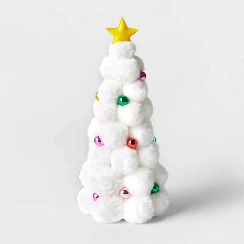 11" Decorative Pom Christmas Tree White - Wondershop™ | Target
