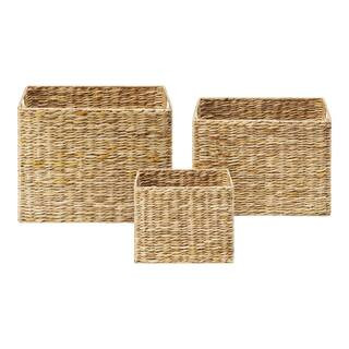 StyleWell Rectangular Bulrush Storage Basket (Set of 3) THD-42566711 - The Home Depot | The Home Depot