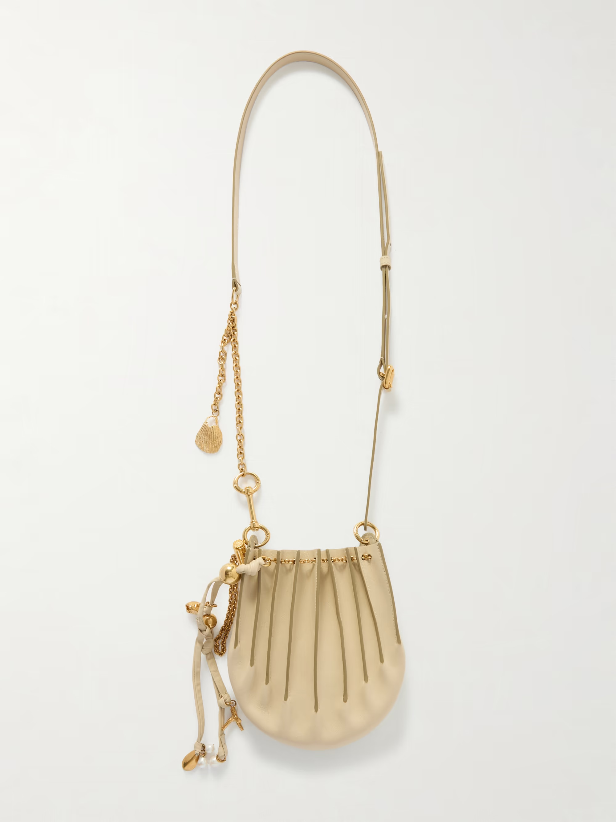 Sea Treasures embellished pleated leather shoulder bag | NET-A-PORTER (UK & EU)