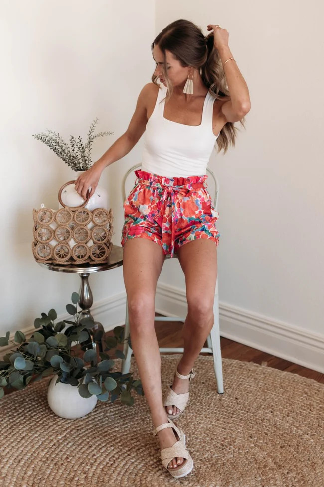 She's Stealing Hearts Multi Floral Shorts | Pink Lily