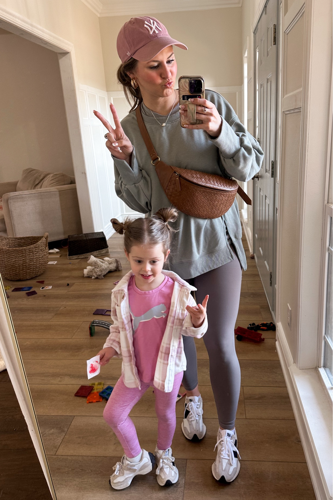 Come along with me and Dottie for the morning!! Linking my casual mom outfit (love this oversized pullover that looks so much like Aerie and these leggings!!)  and Dottie was so excited to wear our mommy and me matching new balance sneakers! 😍🫶🏼



#LTKSeasonal #LTKFamily #LTKKids