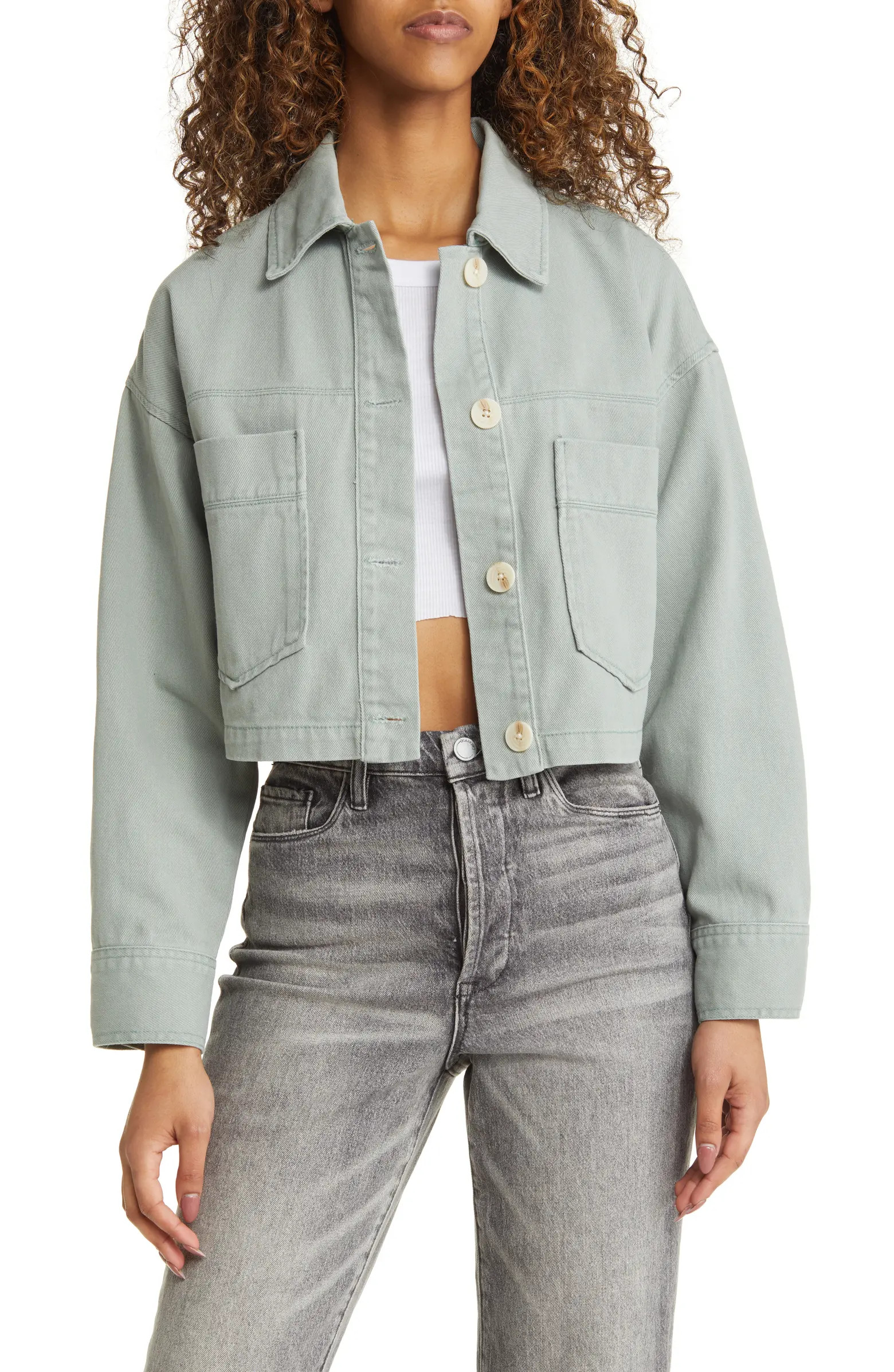 Cotton Twill Crop Jacket | Nordstrom