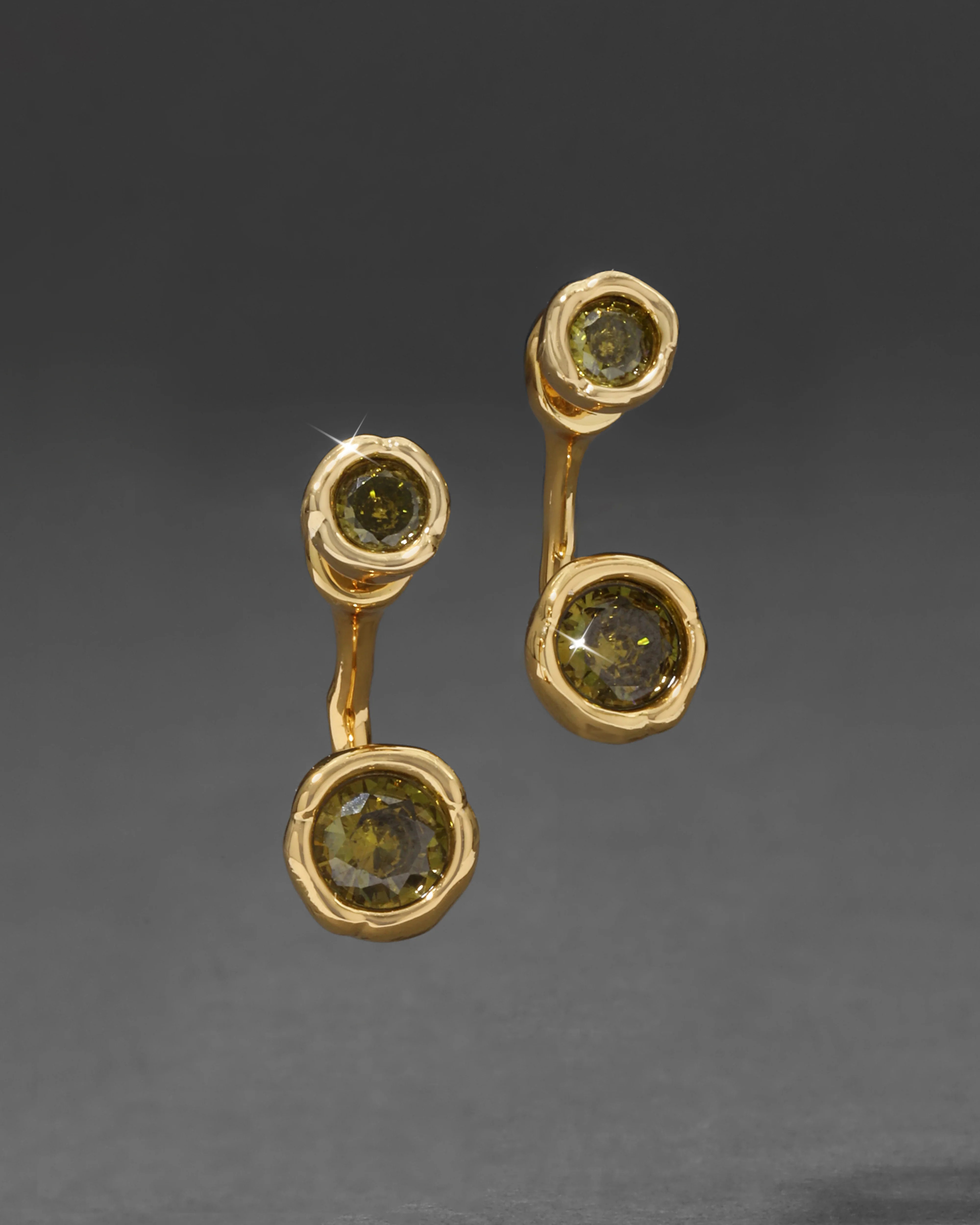Asterales Gold Front Back Earring- Peridot | Alexis Bittar