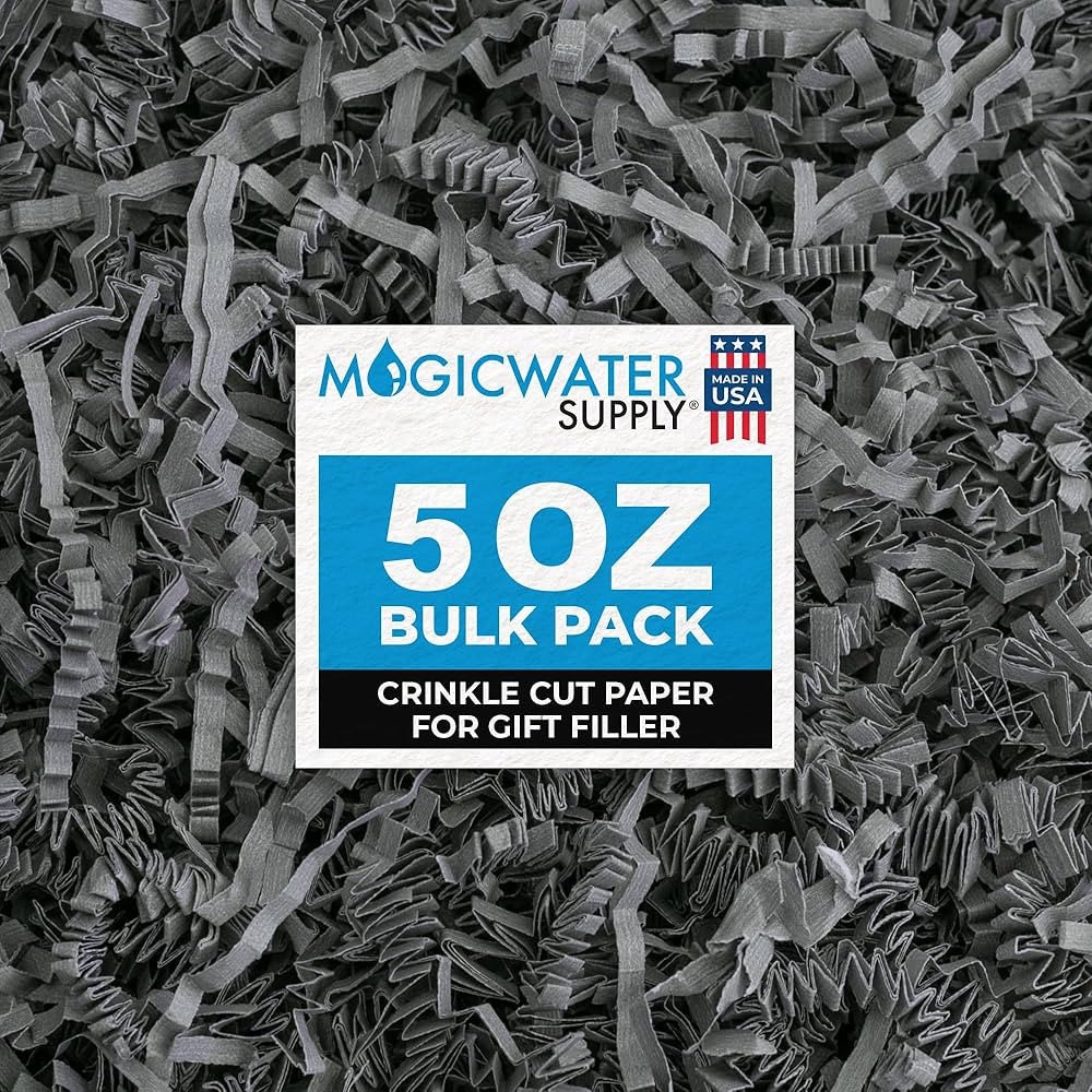 MagicWater Crinkle Cut Paper for Gift Baskets - 5 oz - Slate Gray - Perfect for Shredded Paper Fi... | Amazon (US)