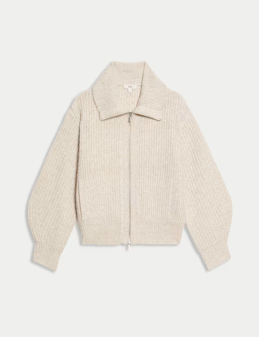 Cloud-Yarn Relaxed Collared Knitted Jacket | Marks & Spencer (UK)