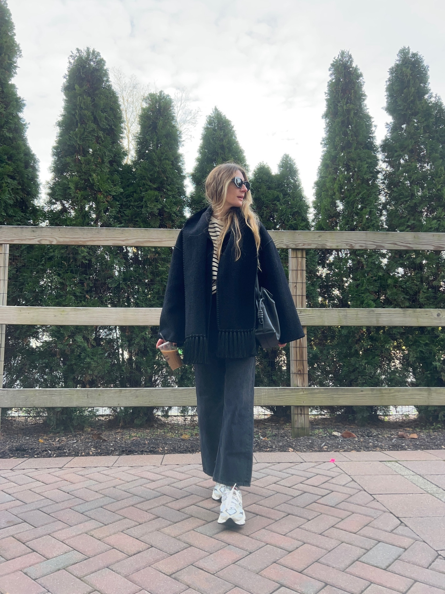 SUNNIES and sneaks options linked
Sweatshirt $140. In xs/s
Jeans size down one 
Belt xs 
Jacket size 32!
Bag linked 

#LTKitbag #LTKHoliday #LTKSeasonal