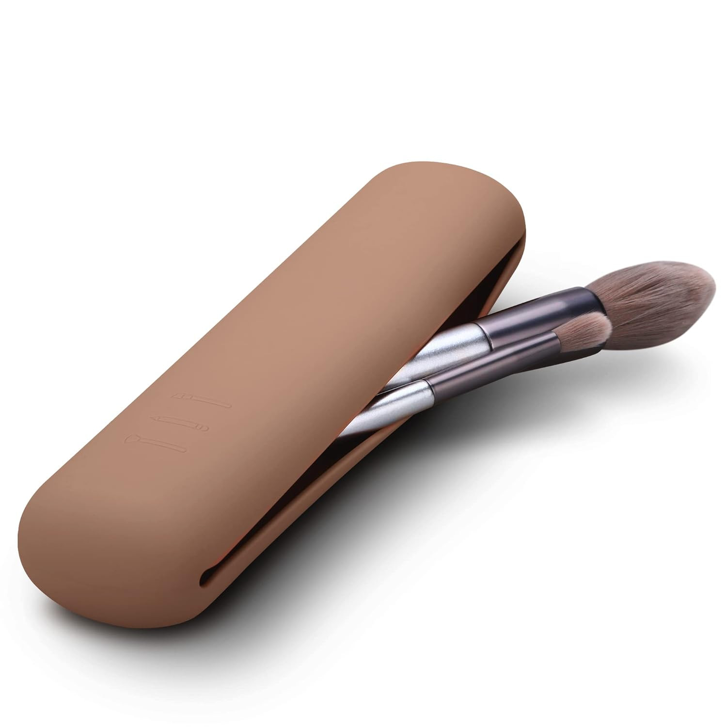 FERYES Travel Makeup Brush Holder, Silicon Trendy and Portable Cosmetic Face Brushes Holder, Soft... | Amazon (US)