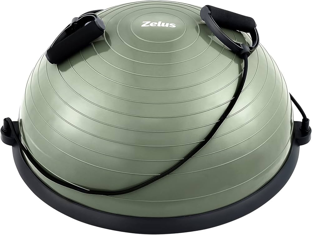 ZELUS Balance Ball Trainer with Resistance Bands and Foot Pump, Inflatable Yoga Ball for Home Gym... | Amazon (US)