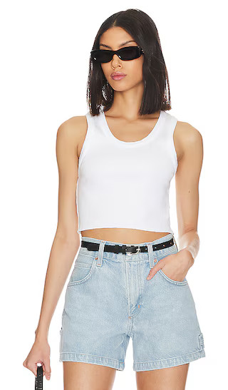 Cropped Poppy Tank in White | Revolve Clothing (Global)
